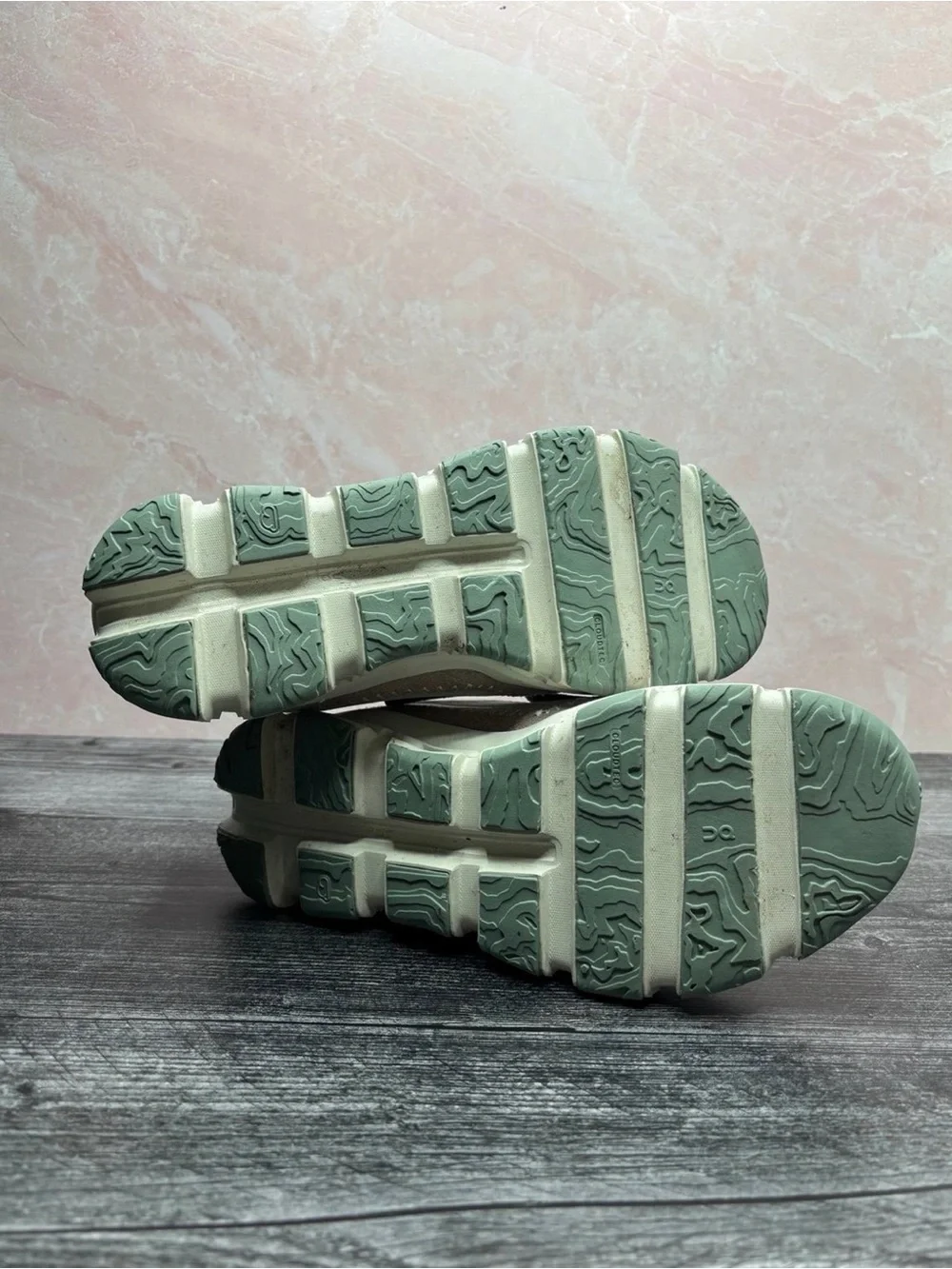 On Running Men's Sneaker - White, Taupe & Mint Accents